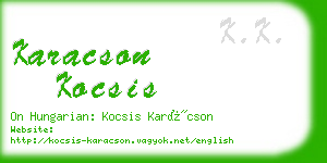 karacson kocsis business card